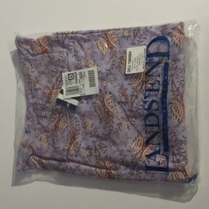 Lands End women's long sleeve turtleneck in lavender paisley size xl